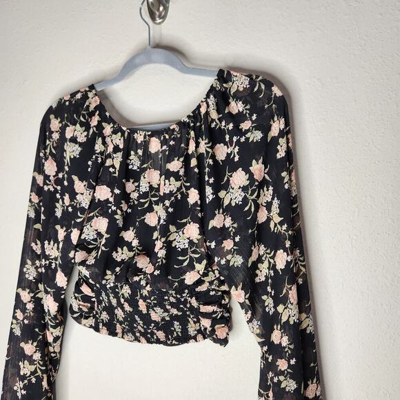 Free People Final Rose Blouse in Black Combo Size XS - Picture 12 of 13